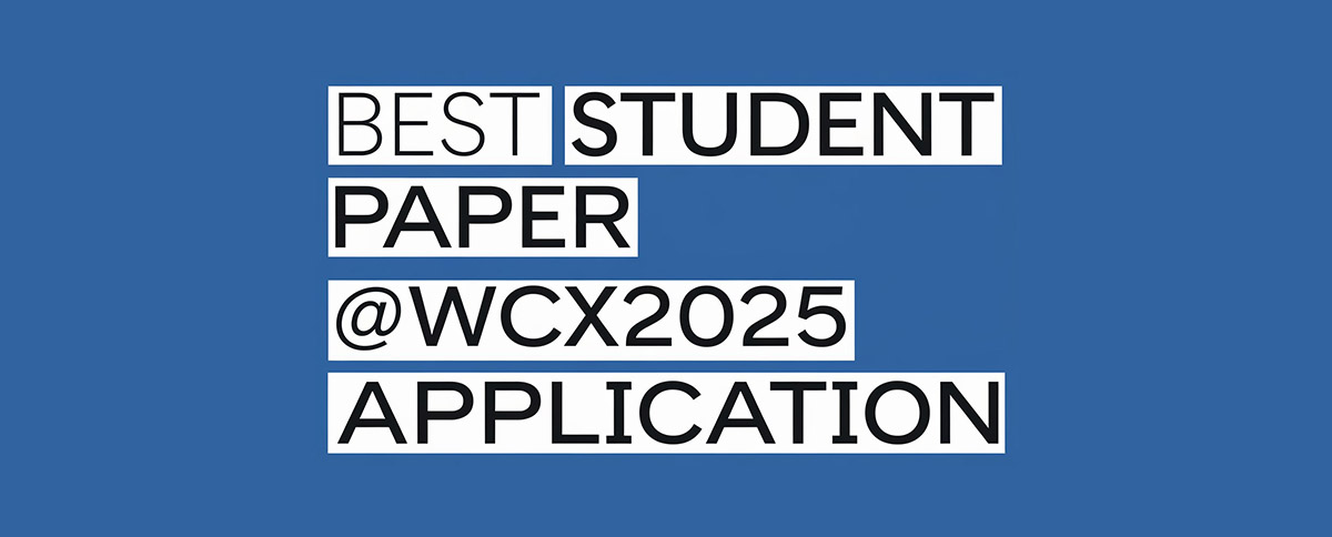 Best Student Paper @WCX2025 – APPLICATION